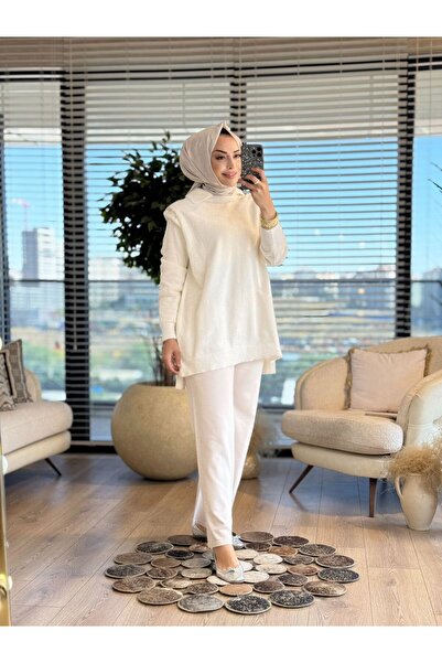 ALANURMODA Omuzları Taşlı Angora Tunik