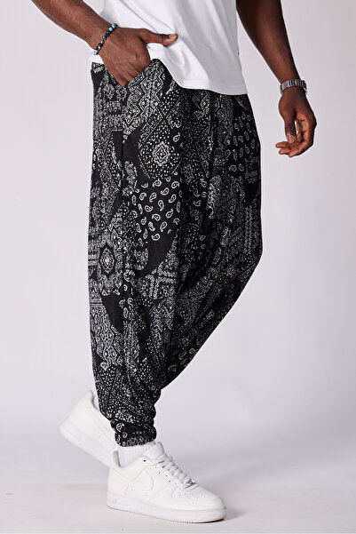 Superbluemexico Unisex Jacquard Patterned Shalwar Pants