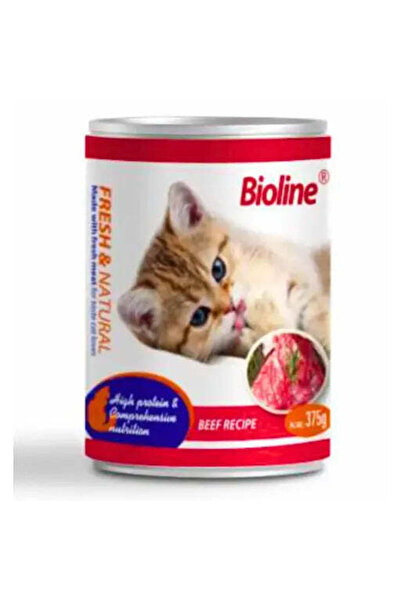 Bioline طعام القطط المعلب 375 جرام - بنكهة لحم البقر