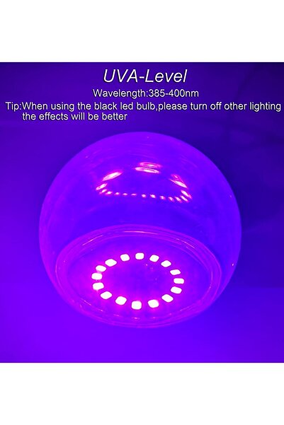 Generic WTL UV Black A60 9W E27 Bulb (Equiv. 60W) 380-400nm - Glowing UV for Home & Parties