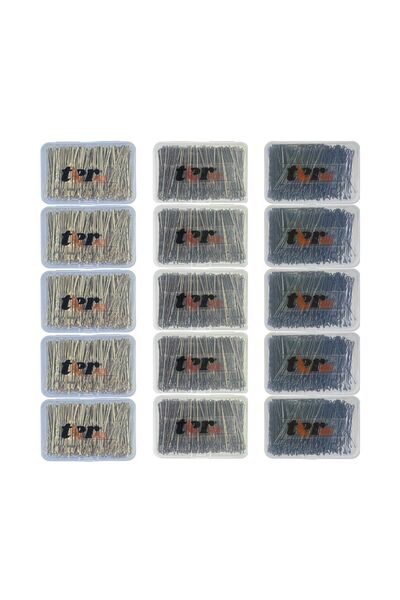 Haira Set de 15 cutii agrafe de păr ondulate Ter22, 5 cm, cu bec – auriu, neg...