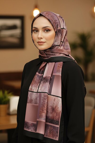 AFVENTE Mosaic Pattern Dusty Rose Cotton Shawl