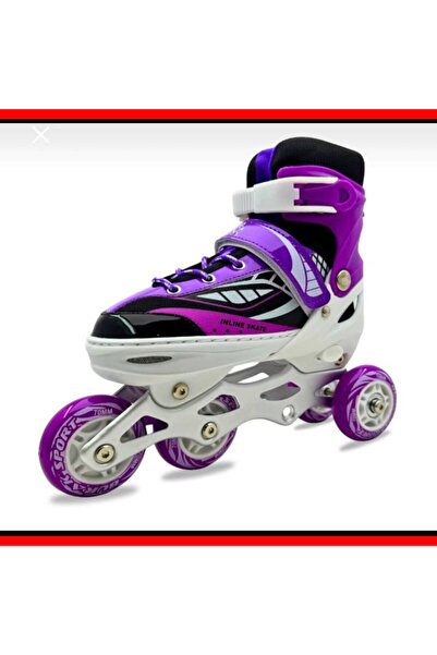 BURAK CAN SPORT General Brands Adjustable 2 in 1 Light-Up Metal Body Exercise Skates Light-Up Skates with Bag Gift