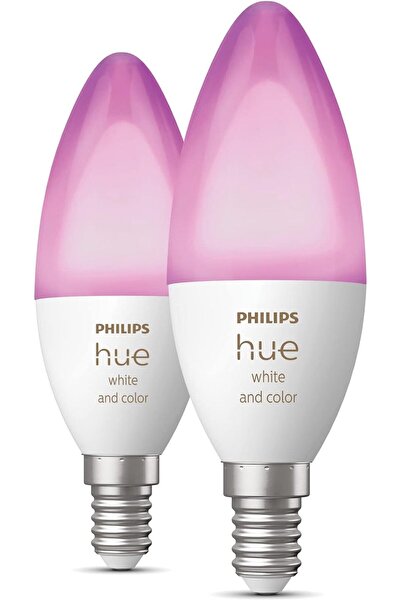 Philips Hue White & Colour Ambiance Smart LED Light 2-Pack (E14, B39)