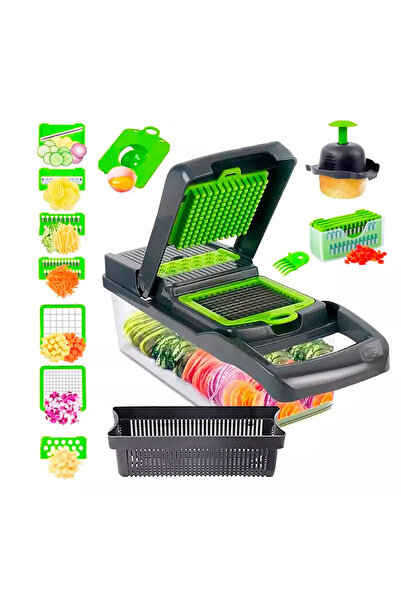 OEM Gonice 18in1 Manual Slicer Set Stainless Steel/Plastic Green/Black