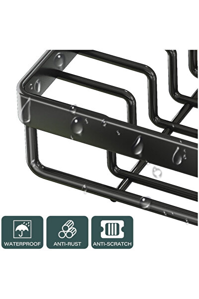 OEM SAYZH Dish Drainer, 2 Levels, 44.5 x 12.5 x 32.5 cm, Carbon Steel, Automatic Drain Tray, Black