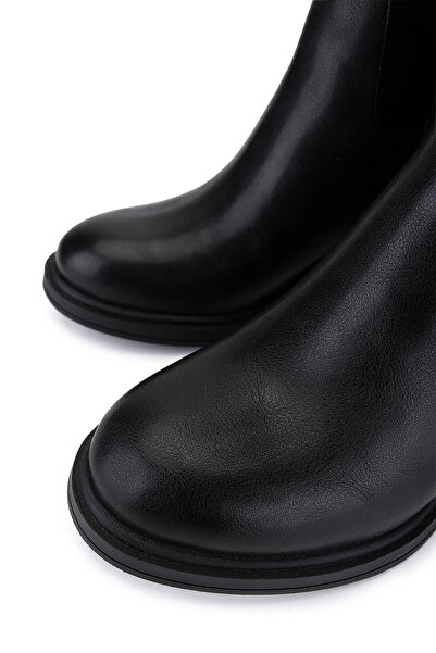 Tamer Tanca Kadın Suni Deri Siyah Topuklu Çizme