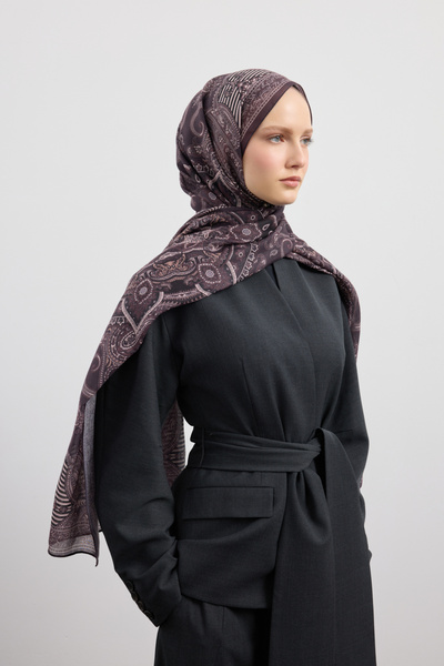 Qef Cotton Shawl Shadow Plum Plum