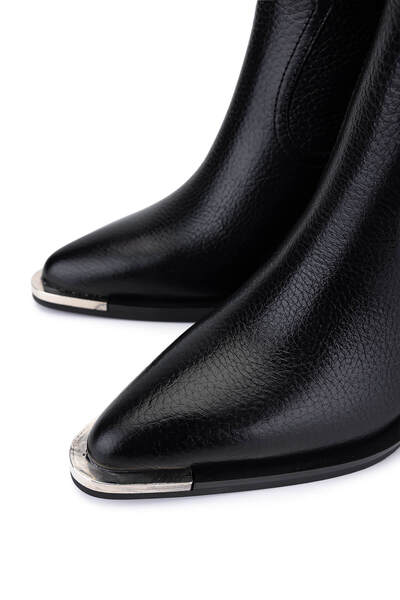 Tamer Tanca Kadın Hakiki Deri Siyah Floter Klasik Bot