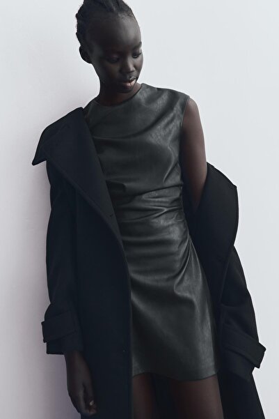 Bershka Suni deri mini elbise