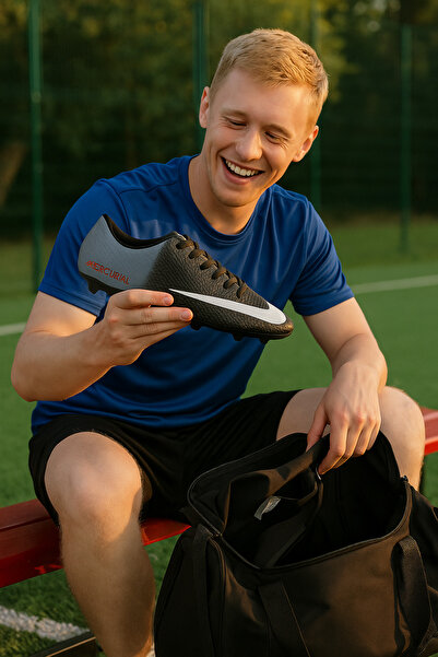 Ünal Black Gray Football Boots