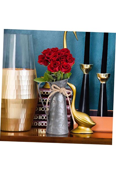 OEM Set of 3 vintage decorative vases Hemoton, 19x10 cm, rustic style, metallic