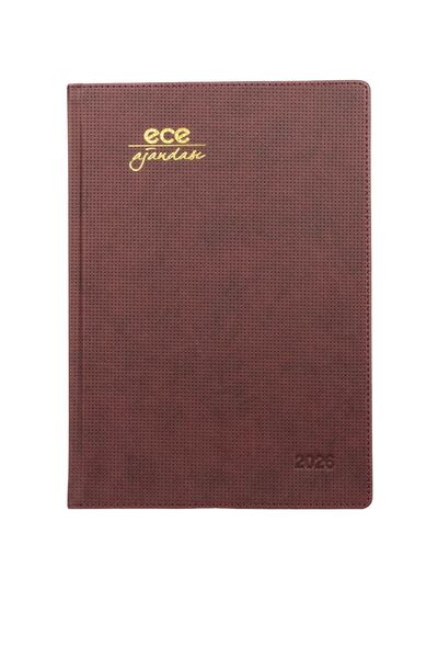 Ece AJANDASI ÇEŞME 2026 Bordo - Haftalık 110 gr. İthal Kağıt Sert Kapak 19,5x28