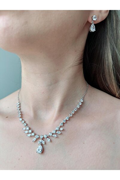 Aytozu Takı ve Aksesuar ZİRKON TAŞLI SU YOLU ABİYE VE GELİN SET