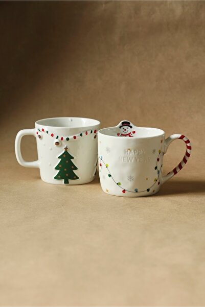 Karaca New Year Yılbaşı Glowy Tree Flake 2'li Kupa 460 ml