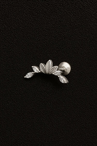 ömay takı Markiz Tiara Zirkon 316l Çelik Labret Piercing