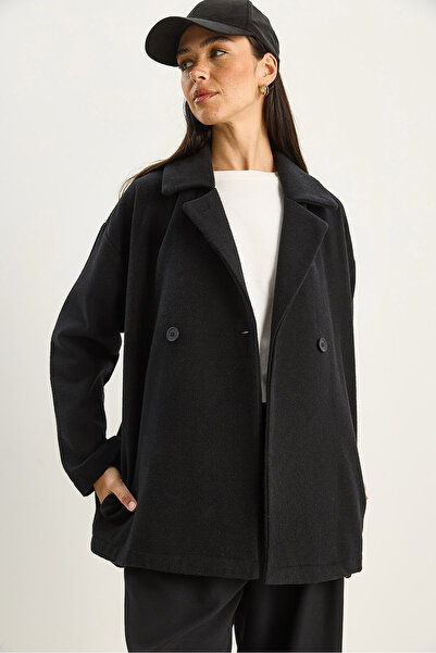 Bianco Lucci Дамско кашмирено сако с кръстосан яка и джоб 60283757