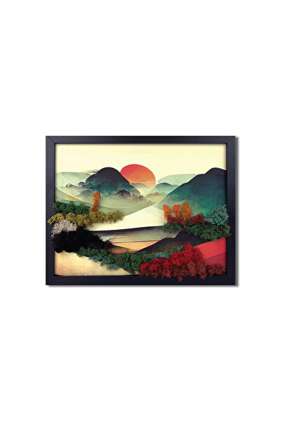 4Decor Tablou canvas cu licheni Abstract Mountain, MH0003, 35x45 cm