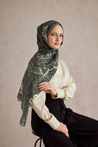 Qef Cotton Shawl Shadow Khaki Green