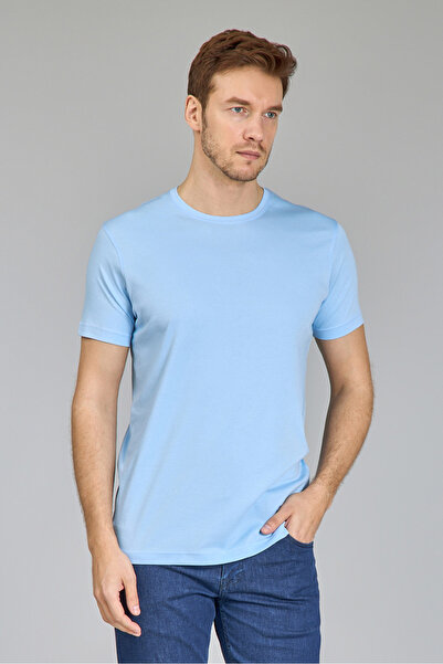 Bisse Supima Shirt Collar Cool Touch Men's T-Shirt Light Blue
