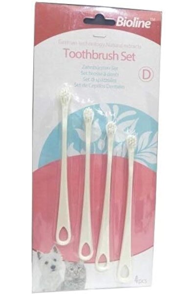 Bioline Toothbrush Set For Cat & Puppy, 4 pcs