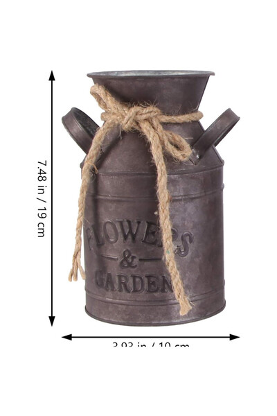 OEM Set of 3 vintage decorative vases Hemoton, 19x10 cm, rustic style, metallic