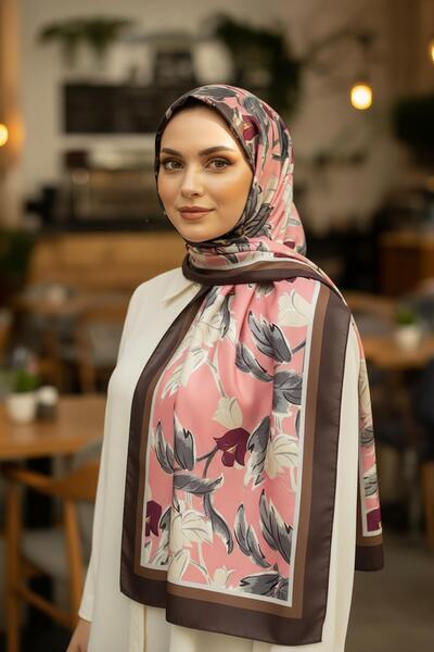 AFVENTE Tulip Pattern Pink Cotton Shawl