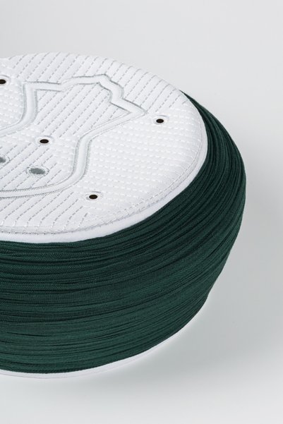 Sarıkhane Namaz Sarığı - Green Fabric - White Turban - Round Wrap - Nâli Şerif - 5 Meters