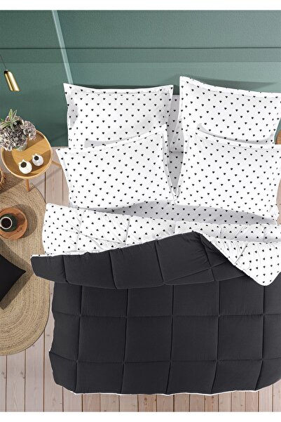 Monolisse Lovely Timeless 100% Cotton 4 Layer Muslin Comfort Sleeping Set Double Size Black 195X215 cm