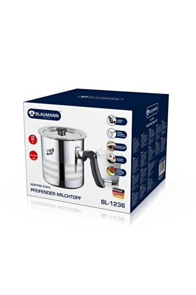 Blaumann Milk Pot, 2 L capacity, 16 cm diameter, stainless steel, with lid