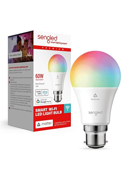 Sengled Smart LED Light Bulb (B22), Multicolor, Works with Alexa, 60W Equivalent, 800 lm, Instant Pa