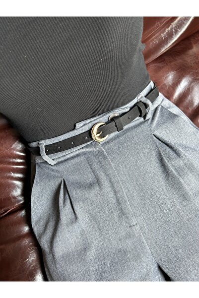 LİA KEMER Stance Round Patterned Suede Women's Gold Buckle Waist Belt Jacket Belt Dress Belt Trouser Belt