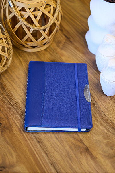 locko Kişiye Özel Lacivert 2026 Günlük Ajanda Vegan Deri Gizli Spiralli Kurum...