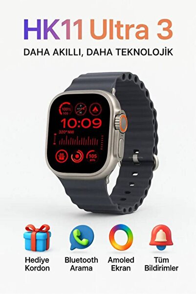 TEKNOBO hk11 ultra 3 watch 11 orjınal seri kodlu urundur uygulama yukleme ger...