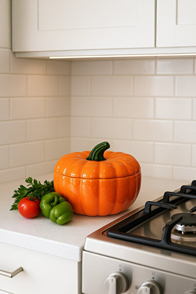 PEKPLUS Decorative Luxury Large Size Jar Pumpkin Serving Bowl Sugar Bowl Honey Pumpkin