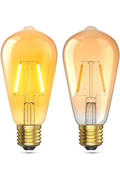 Generic TobeBright ST58 E27 LED Edison Vintage Bulb 2W (20W Equivalent) Warm White 2700K - Non-Dimmable, Pac