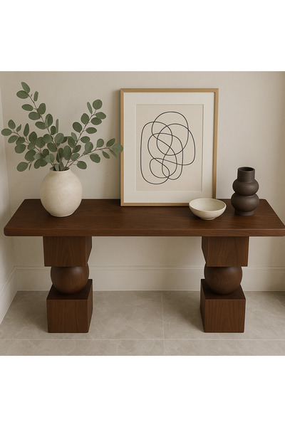 Trihome Masif Ceviz Ahşap Modern Tasarım Dresuar – El Yapımı Modern Minimal Tarz