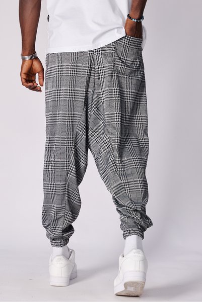 Superbluemexico Pantaloni largi unisex cu model jacquard
