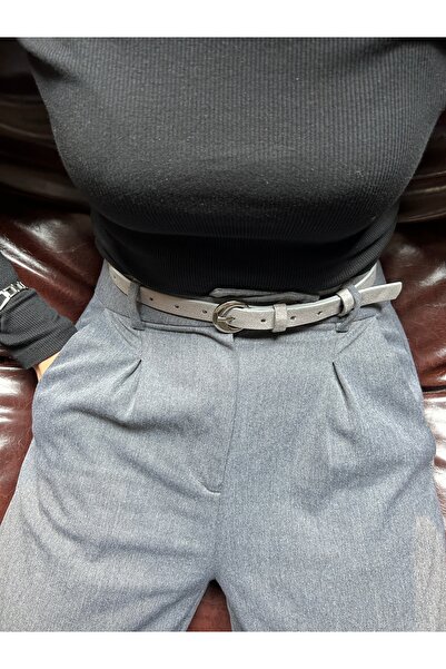 LİA KEMER حزام خصر نسائي من الجلد السويدي بنمط دائري ومشبك فضي من ستانس، حزام...