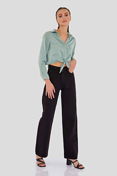 WODDİ جينز فضفاض عالي الخصر للنساء من مورينا روز قماش قابل للتمدد بنطلون واسع...