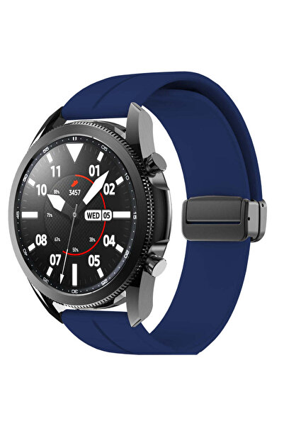 Casey Studios Curea Silicon cu legatura Metalica Samsung Galaxy Watch S3 Frontier/S3 Classic, Albastru