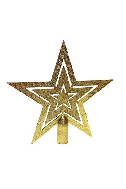 EXİZTİCARET Gold Color Christmas Pine Tree Topper Tree Topper 18 cm - Model 1