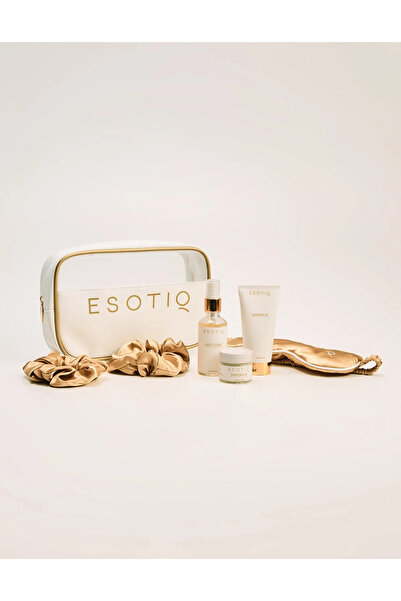 ESOTIQ Set de călătorie pentru femei, geantă cosmetică, mască de somn și elas...