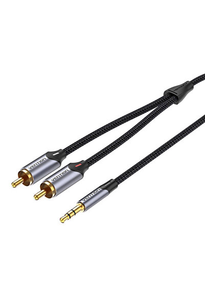 Vention Cablu 2xRCA (Cinch) jack la 3,5 mm BCNBK de 8 m (gri)