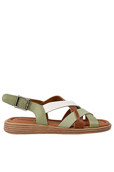 PASS Collection Sandale casual, femei, PASS COLLECTION, KL60022B verde, piele