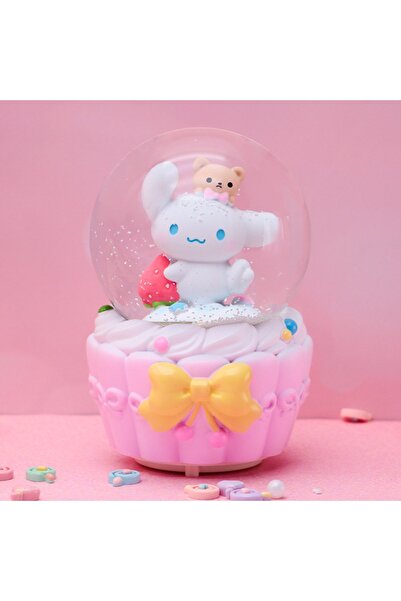 nesever store Cinnamoroll Orta Boy Kar Küresi Işıklı, Müzikli, Pembe, 12x8