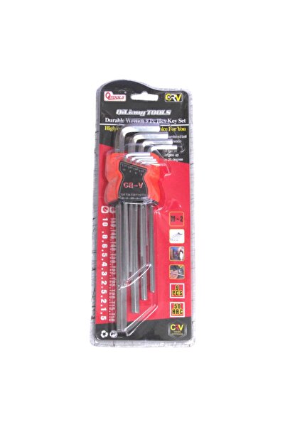 Qiliang tools مجموعة مفاتيح ألن طويلة من تي كيه تولز مكونة من 9 قطع