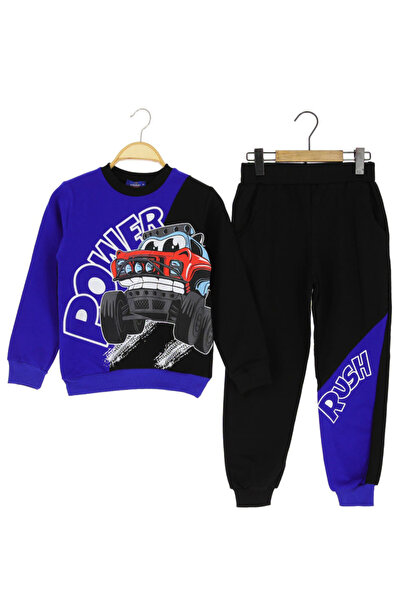 CRASSİ Boy's Tracksuit Set Printed Fleece-Lined Winter