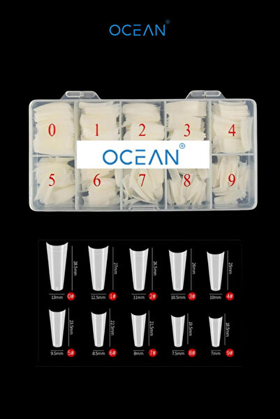 Ocean Yarım Ay Tips , Protez Tırnak Kemik Rengi Özel Kutulu 500'lü Tips