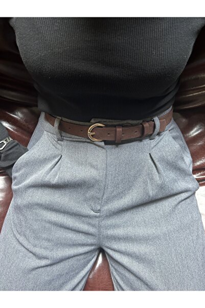 LİA KEMER Illume Γυναικεία ζώνη μέσης με στρογγυλό σχέδιο από σουέντ με χρυσή...